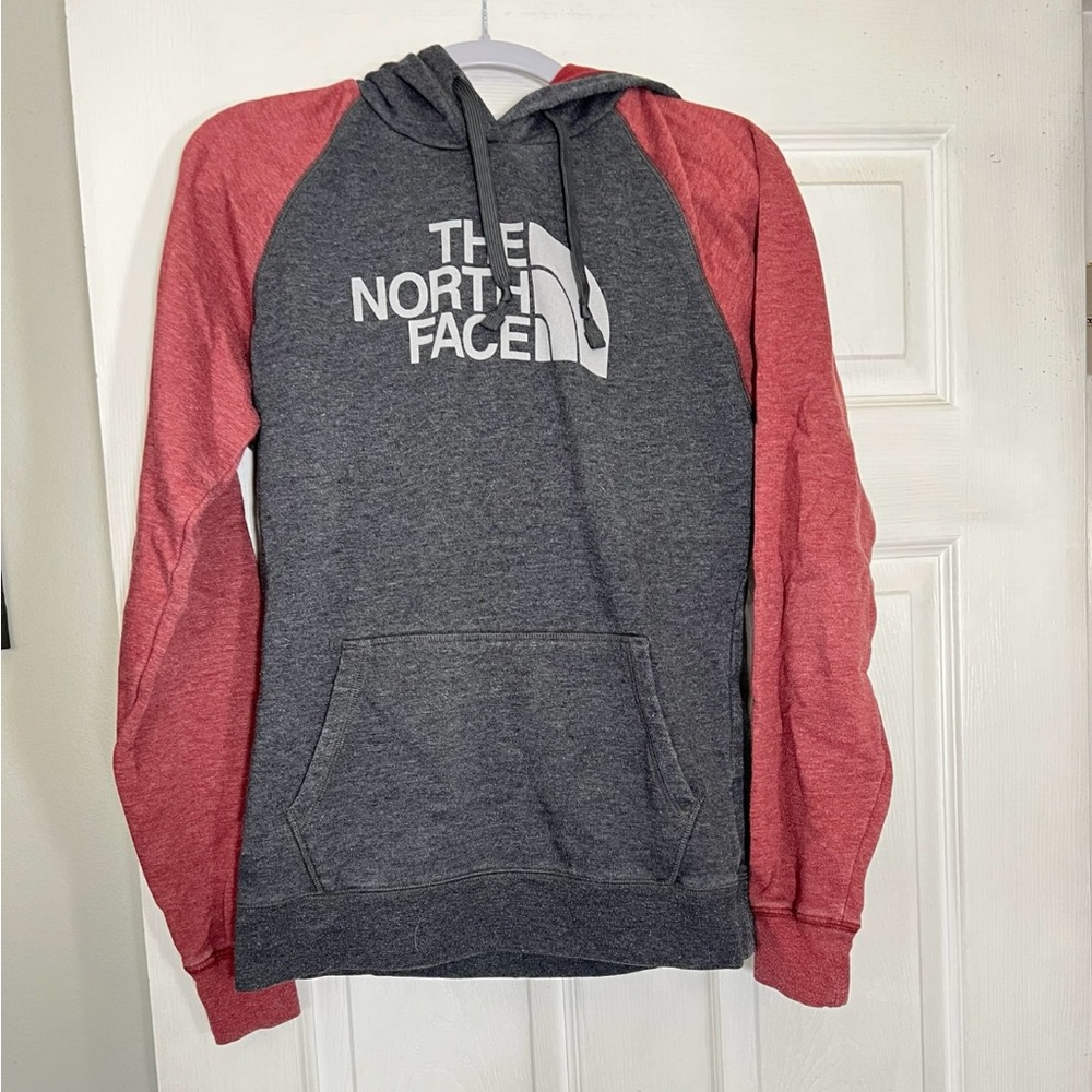 The North Face Gray and Red Hoodie